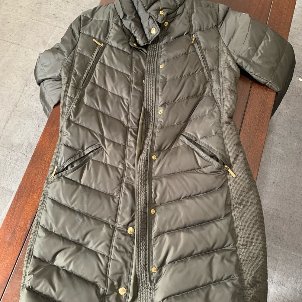 Michael Kors Dark Green Puffer Jacket